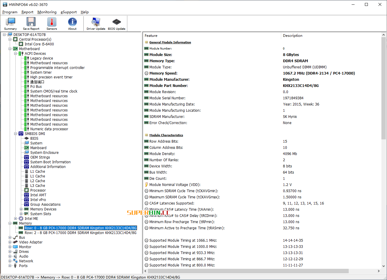 HWiNFO v6.02 Build 3670 for Windows + v5.5.5 for DOS Windows 第3张